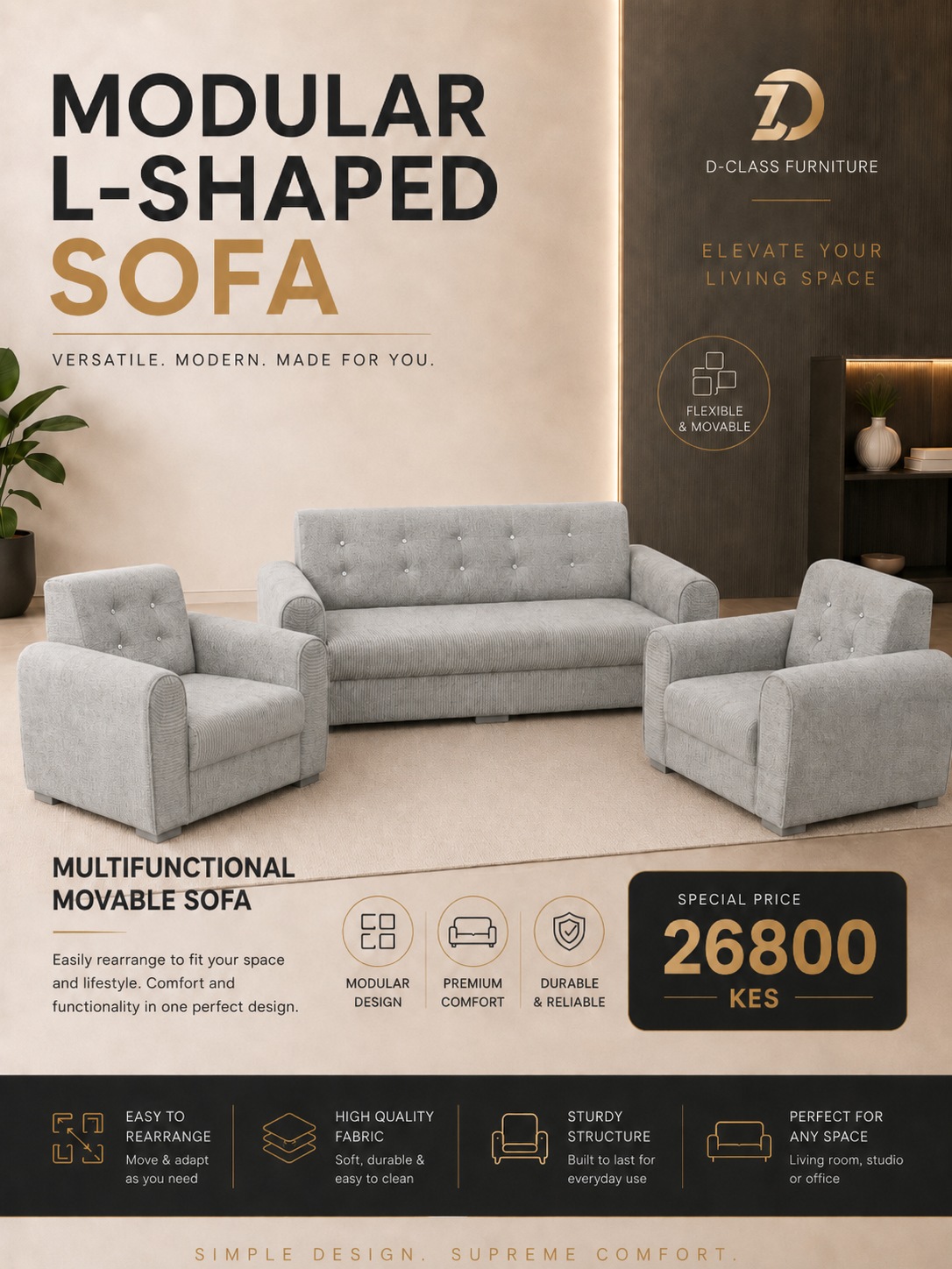 Premium Modular Living Room Sofa Set